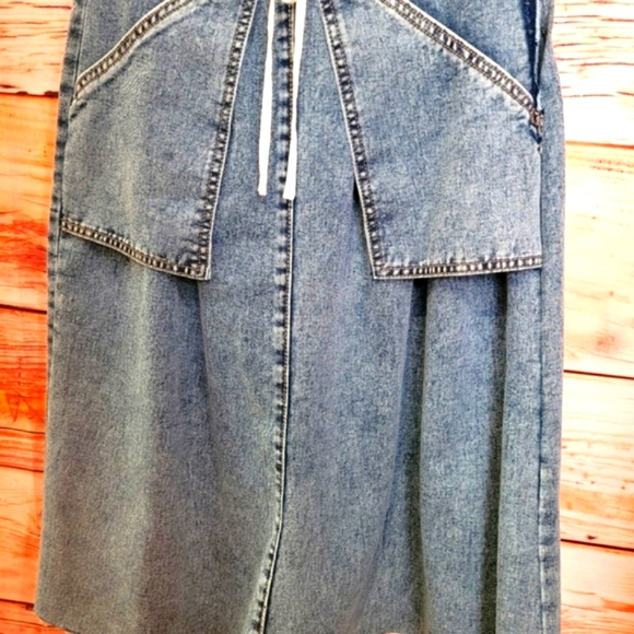 HANDMADE❤UPCYCLED "ONE (of a) KIND DENIMco" BOHO & DENIM DRESS SZ 6-8 - Picture 4 of 12